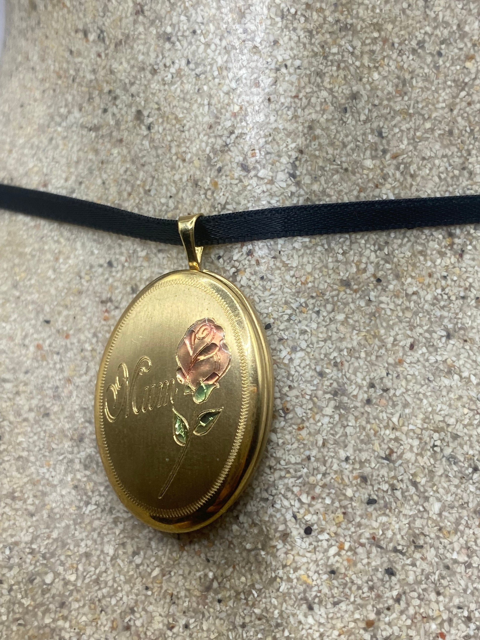 Vintage Locket Choker Gold Filled Love Necklace