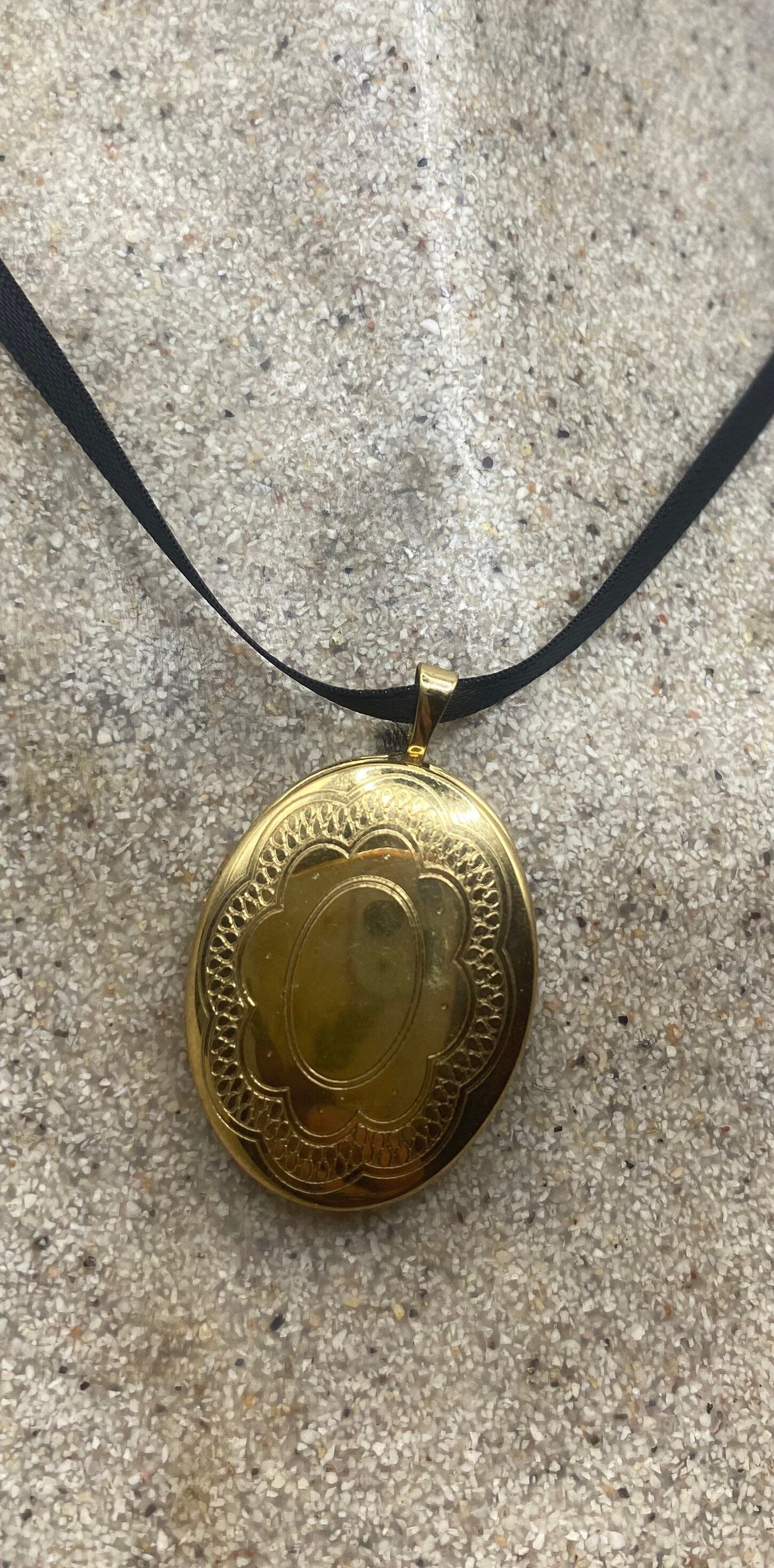 Vintage Locket Choker Gold Filled Necklace