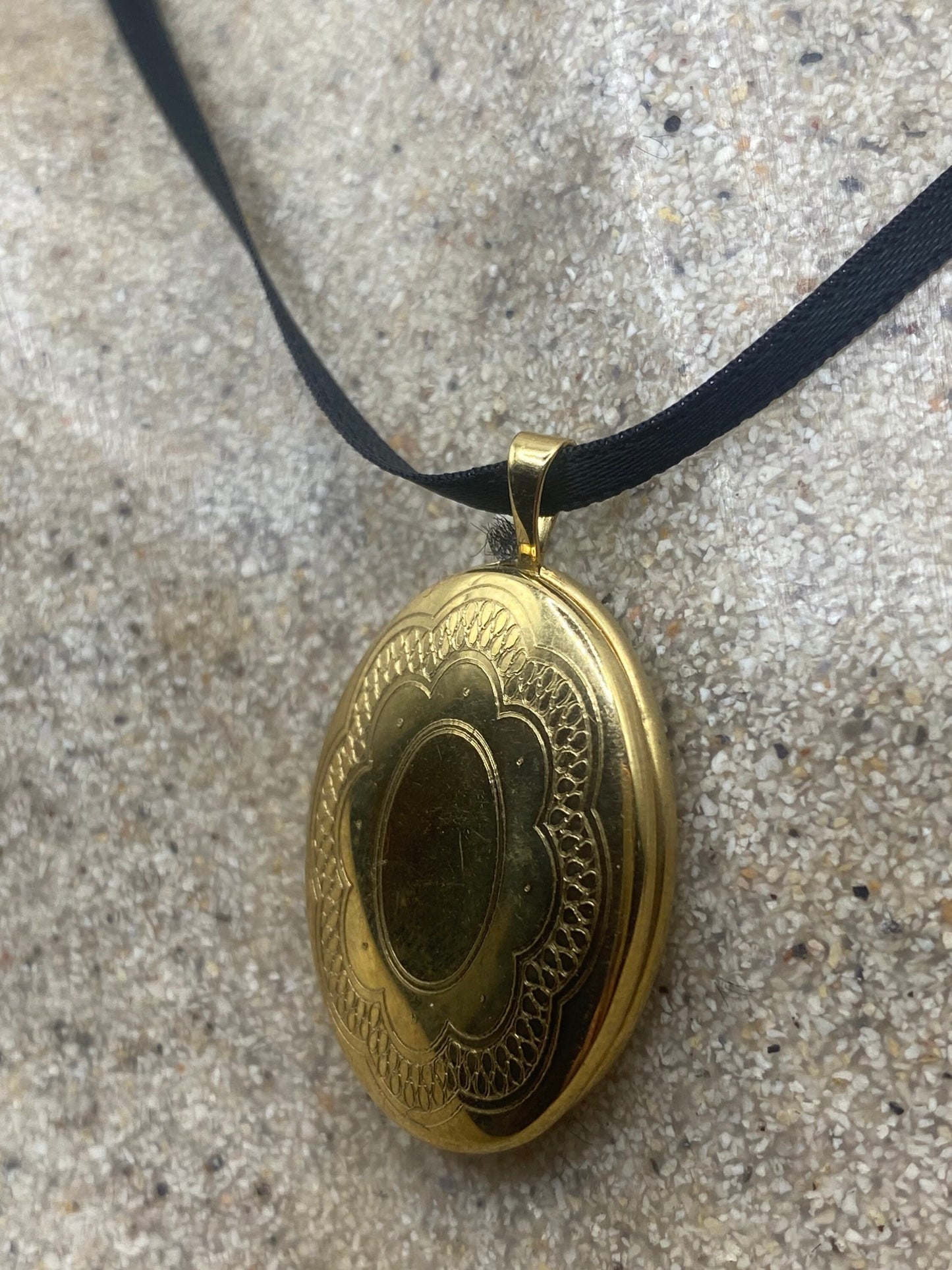 Vintage Locket Choker Gold Filled Necklace