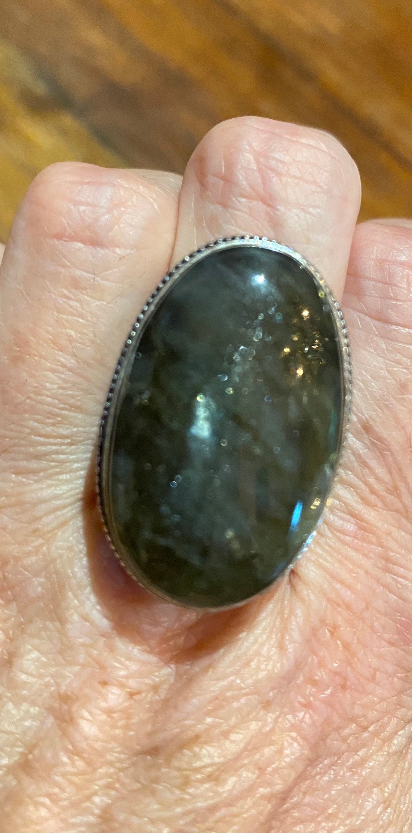 Vintage Rainbow Labradorite Statement Ring