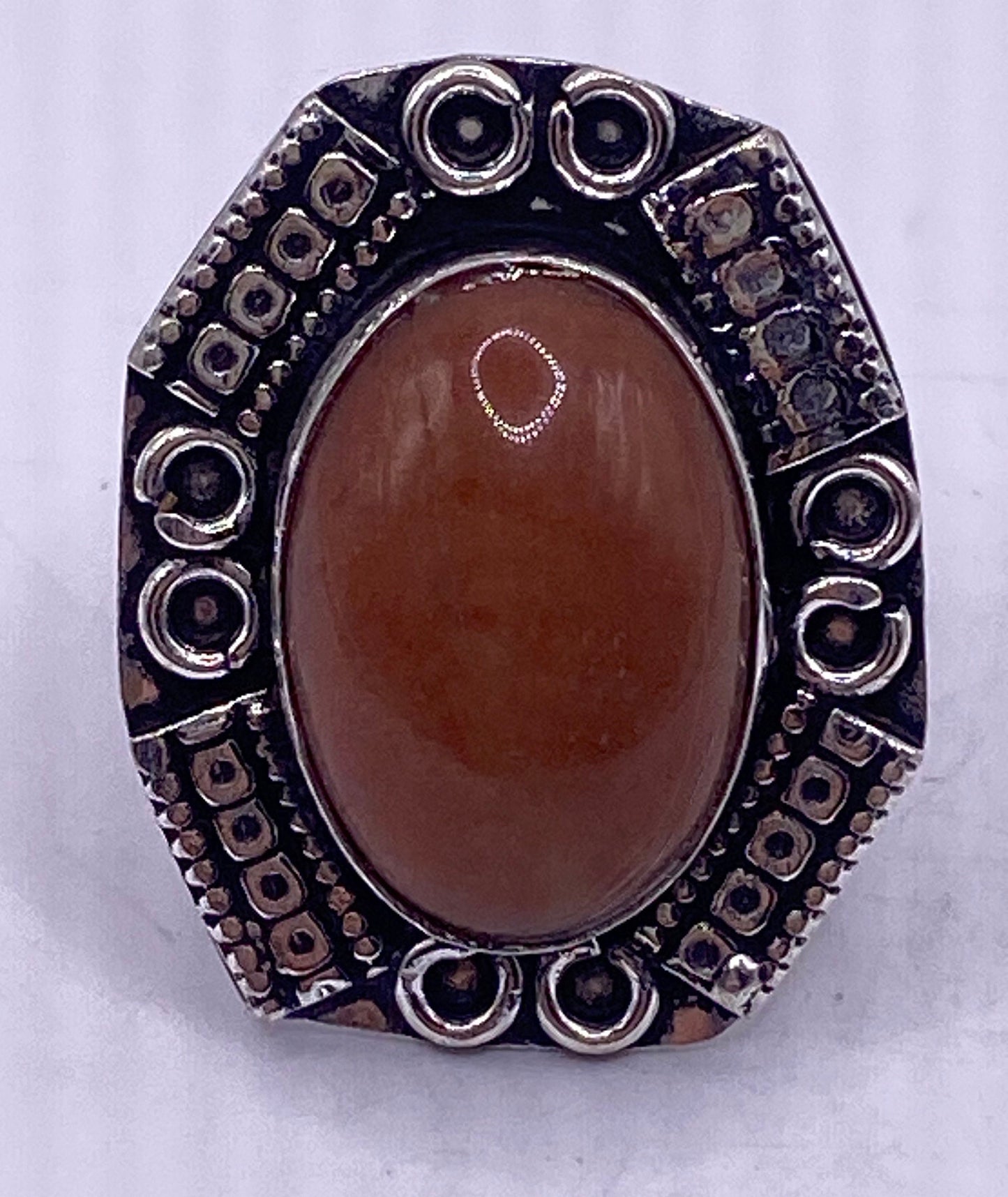 Vintage Genuine Red Jasper Statement Ring