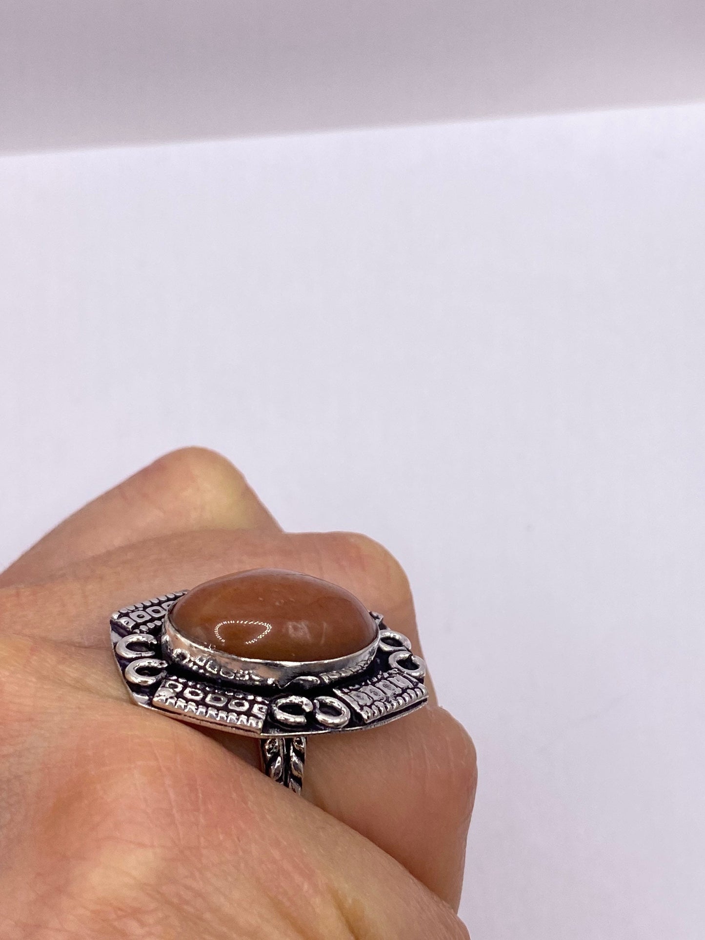 Vintage Genuine Red Jasper Statement Ring