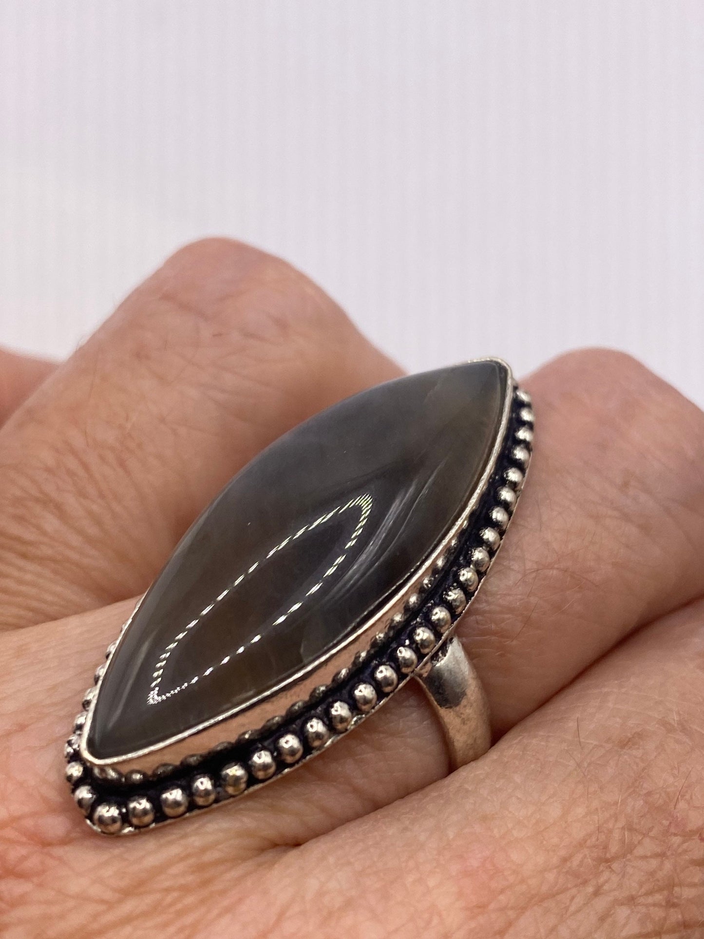 Vintage Rainbow Labradorite Statement Ring