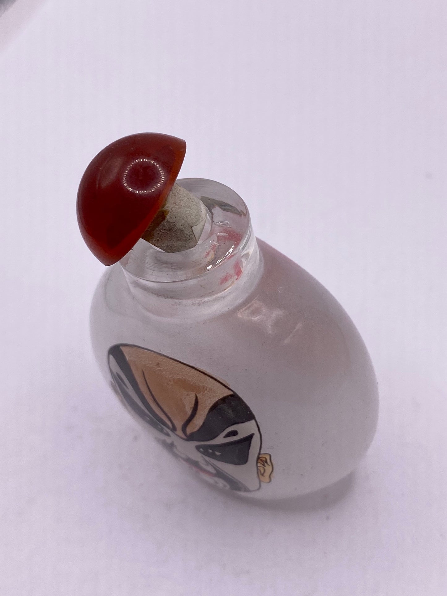 Vintage Hand Painted Glass Bottle Snuff Perfume Flask