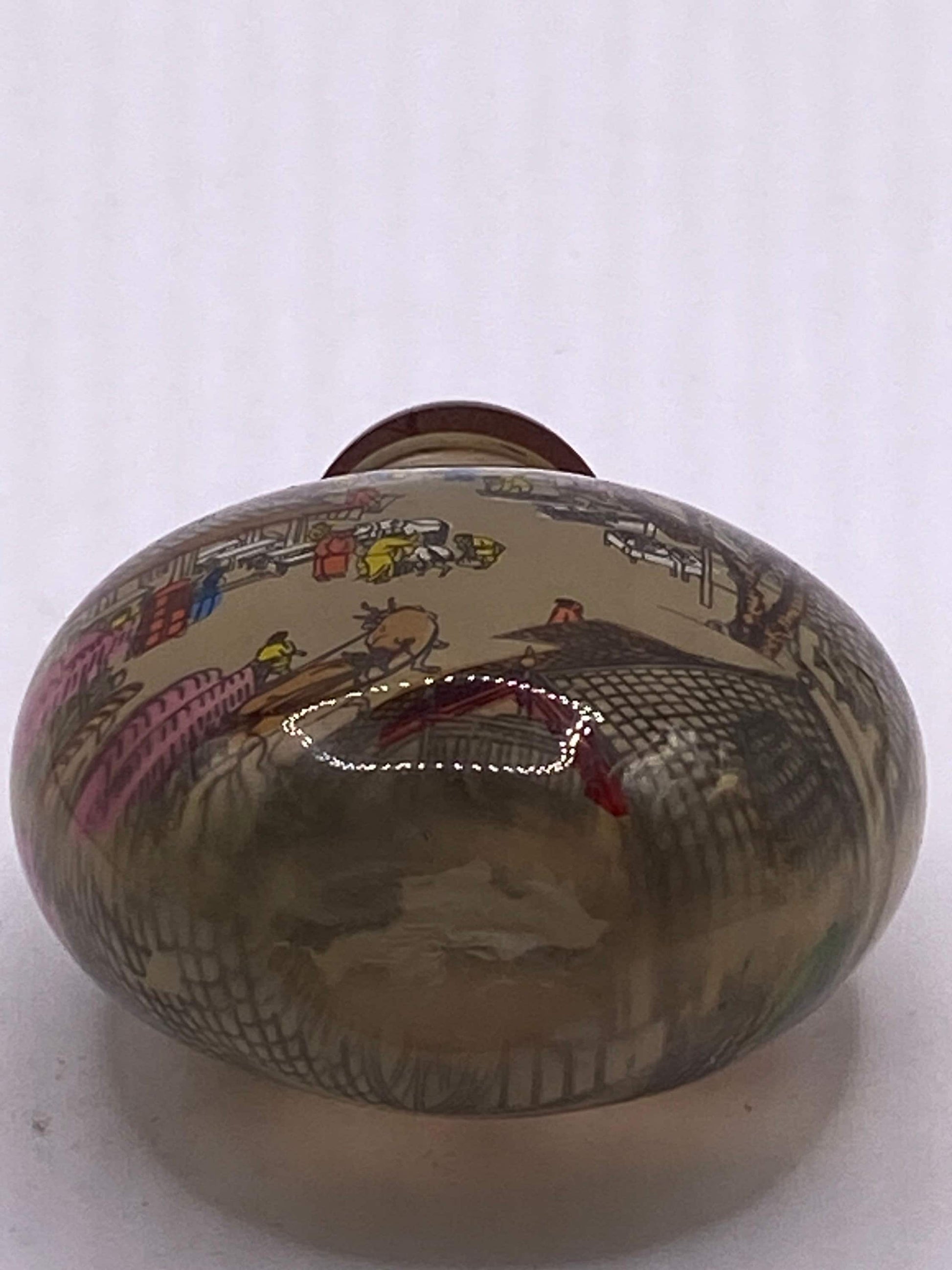 Vintage Hand Painted Glass Bottle Snuff Perfume Flask