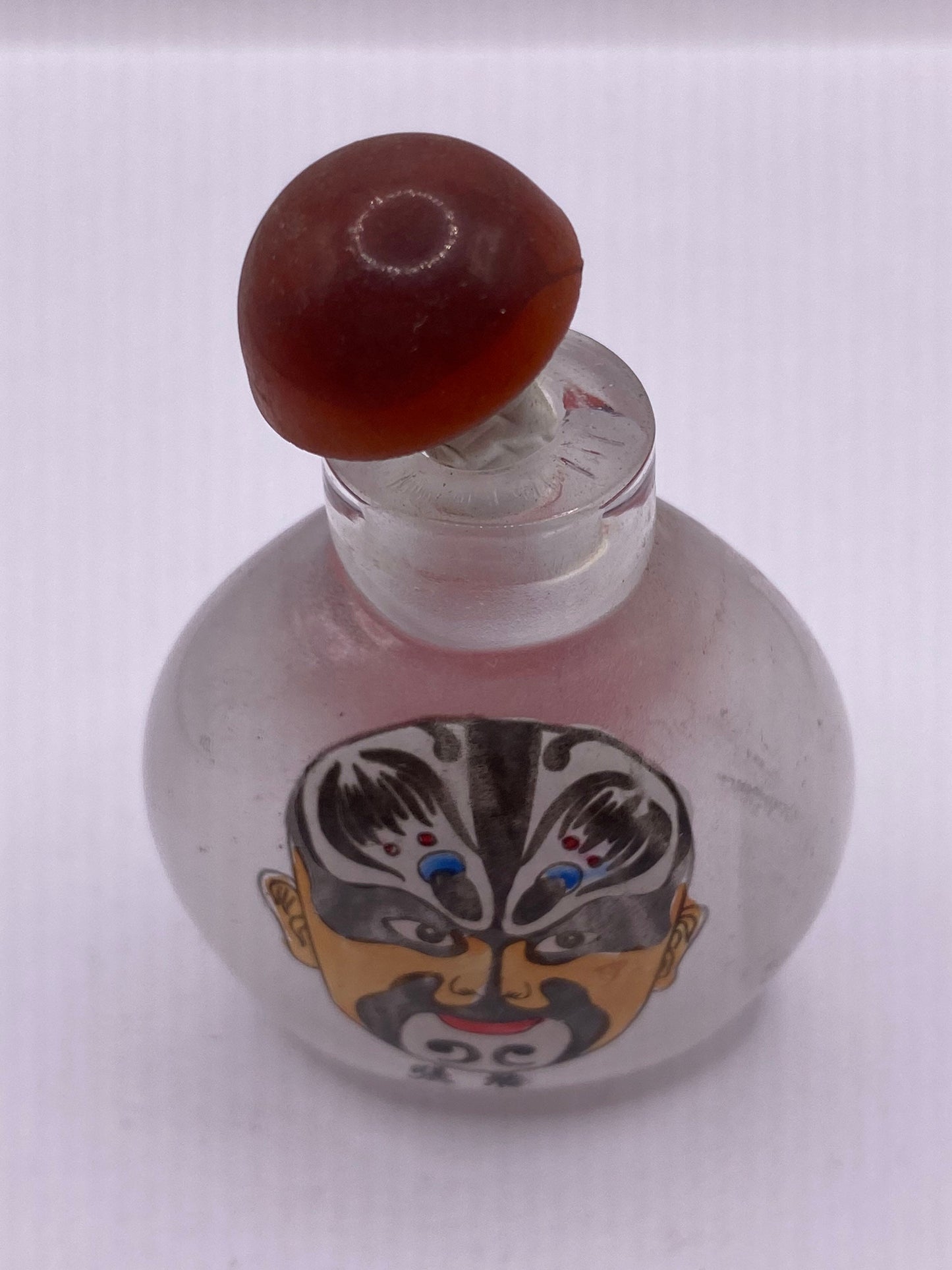 Vintage Hand Painted Glass Bottle Snuff Perfume Flask