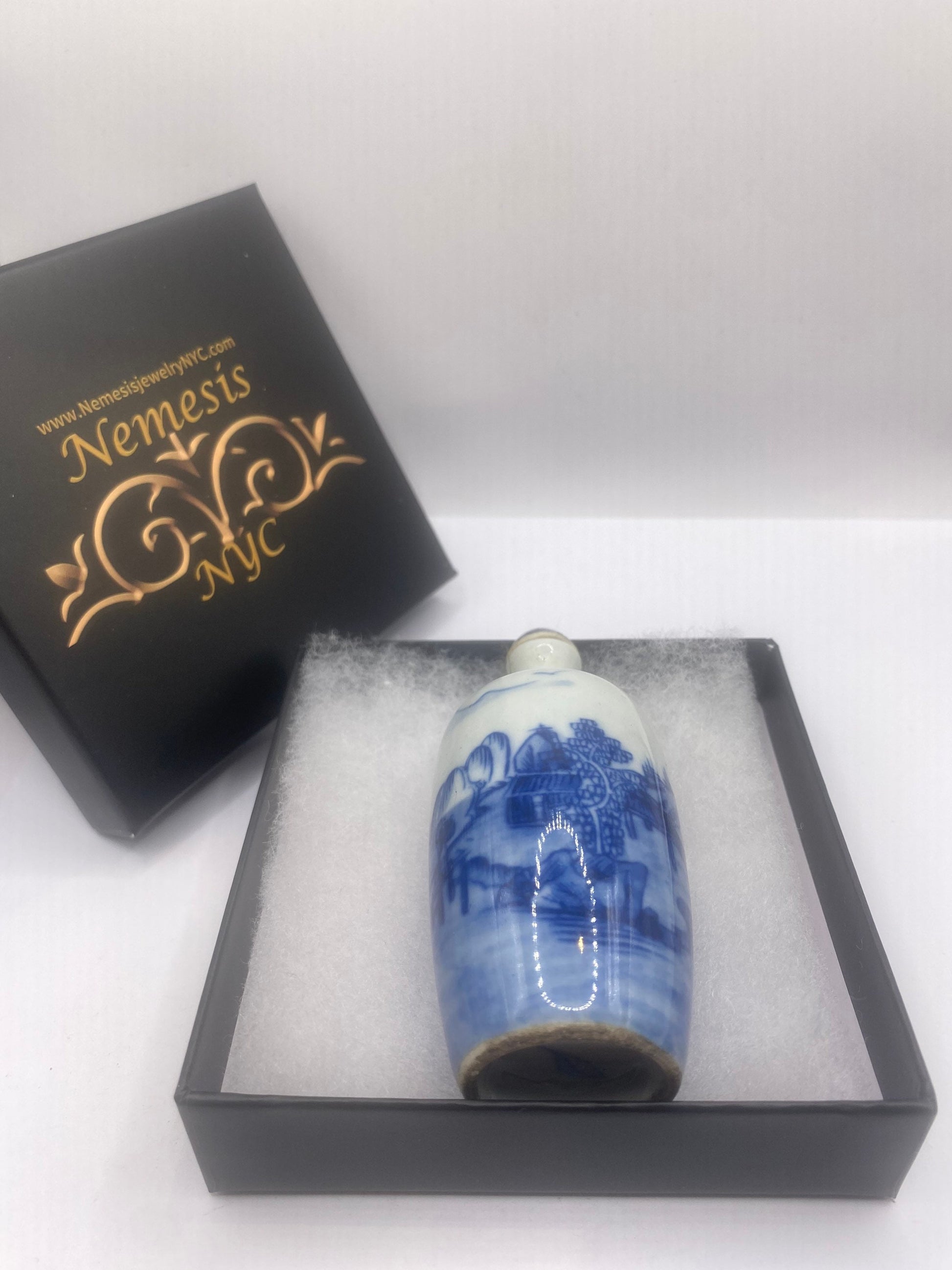 Vintage Dragon Bottle Snuff Perfume Flask Hand Painted Porcelain