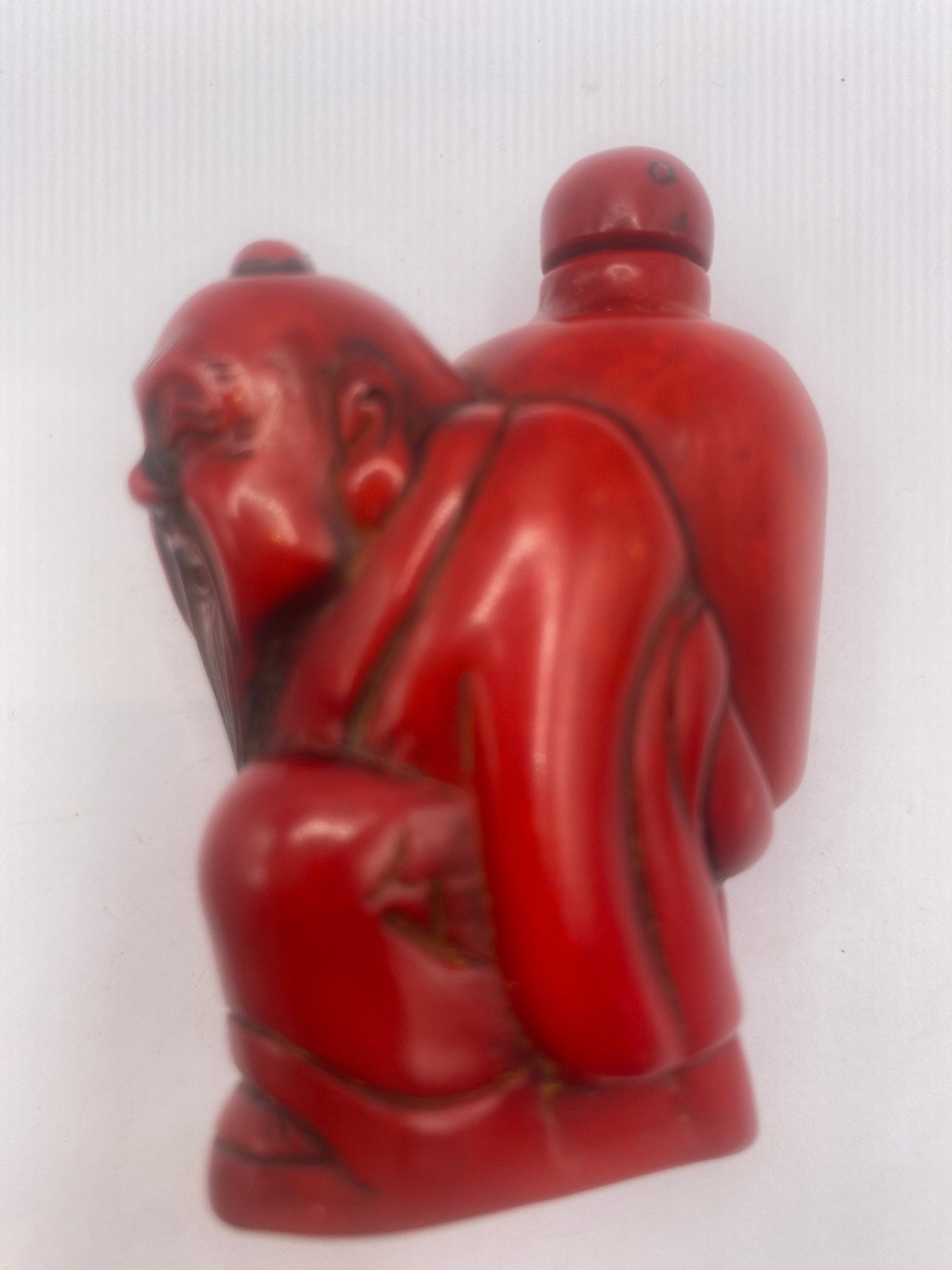 Vintage Dragon Bottle Snuff Perfume Flask Cinnabar Resin