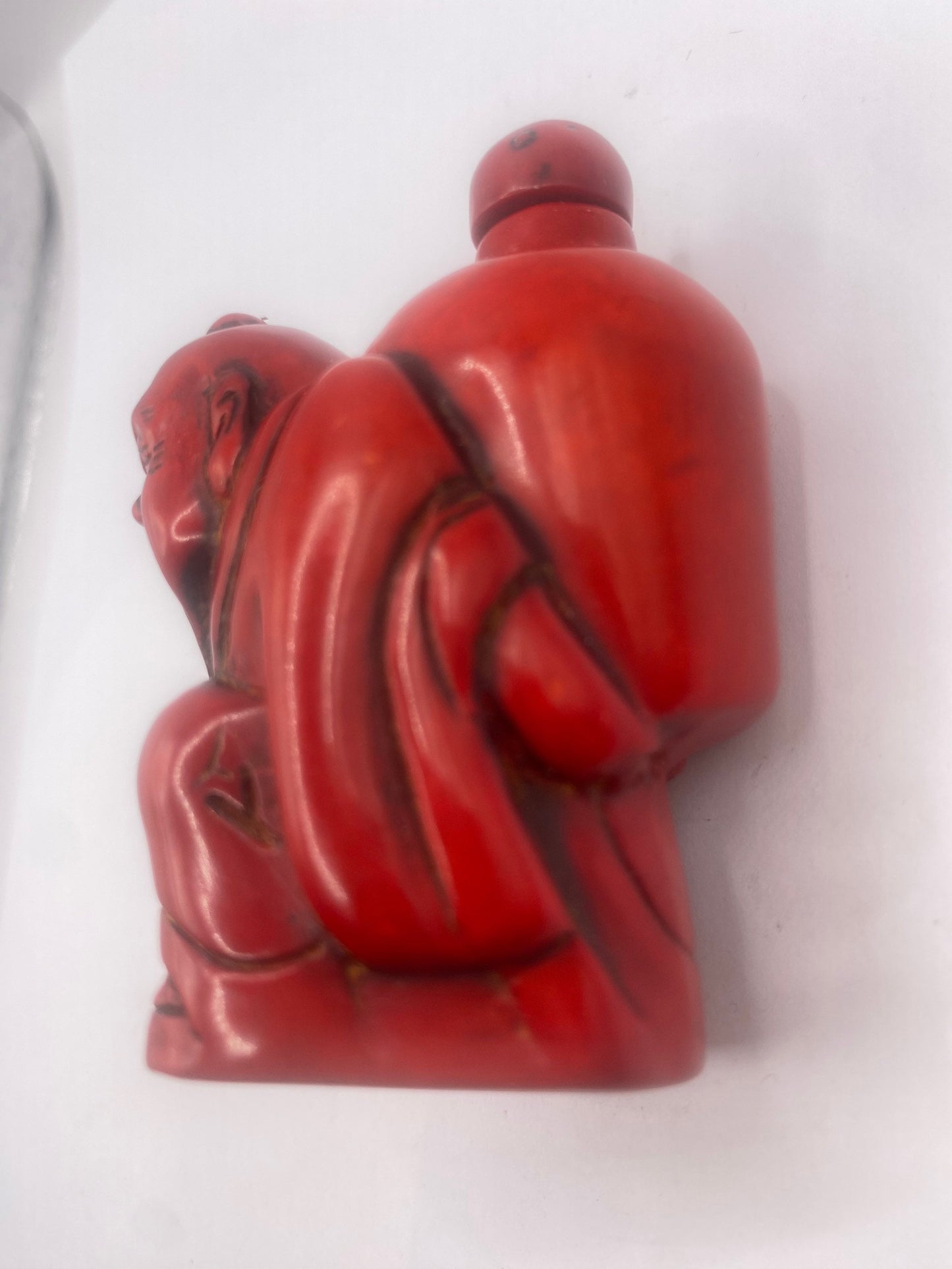 Vintage Dragon Bottle Snuff Perfume Flask Cinnabar Resin
