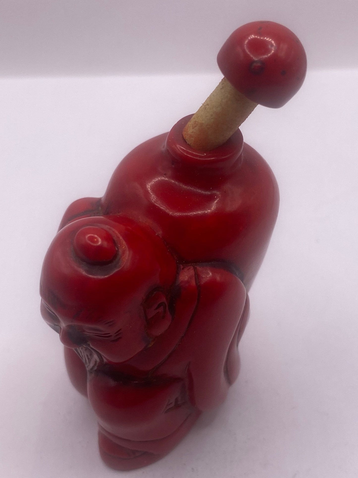 Vintage Dragon Bottle Snuff Perfume Flask Cinnabar Resin