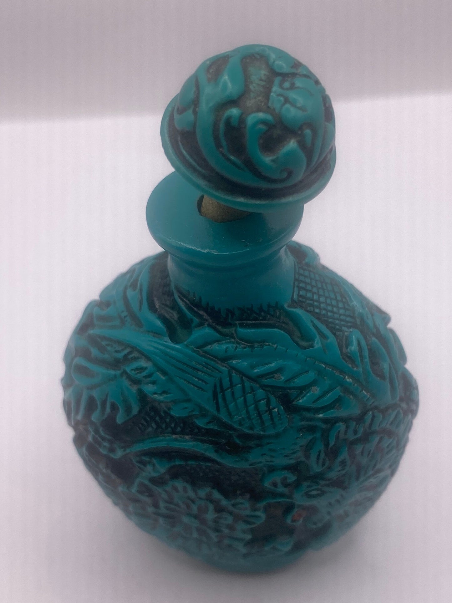 Vintage Dragon Bottle Snuff Perfume Flask Cinnabar Resin