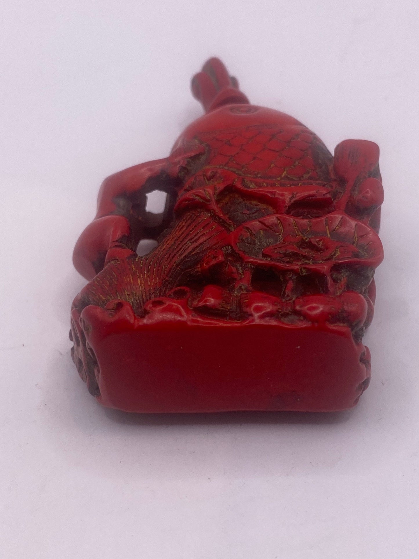 Vintage Dragon Bottle Snuff Perfume Flask Cinnabar Resin