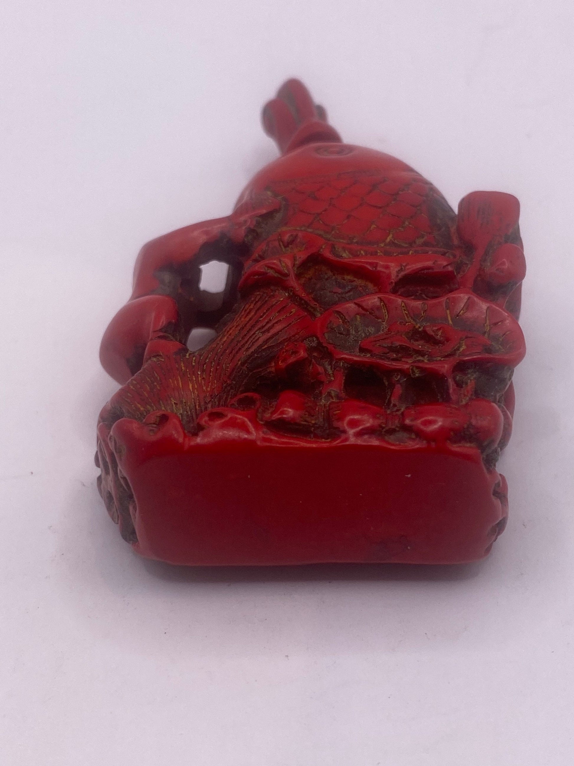Vintage Dragon Bottle Snuff Perfume Flask Cinnabar Resin