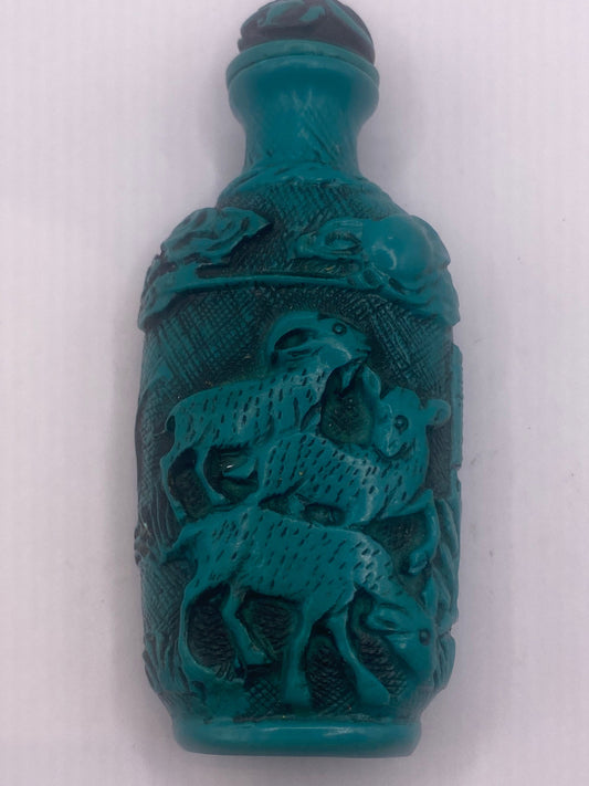 Vintage Bird Bottle Snuff Perfume Flask Cinnabar Resin