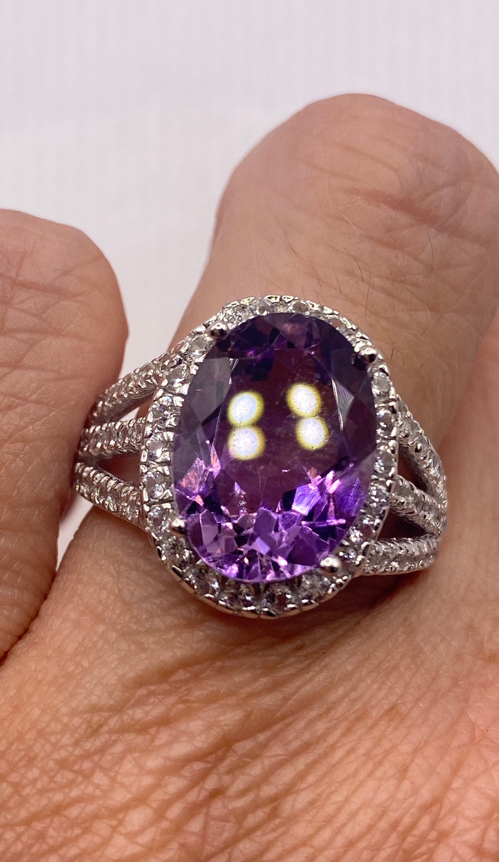 Vintage Handmade Genuine Purple Amethyst Filigree Setting 2024 925 Sterling Silver Gothic Ring