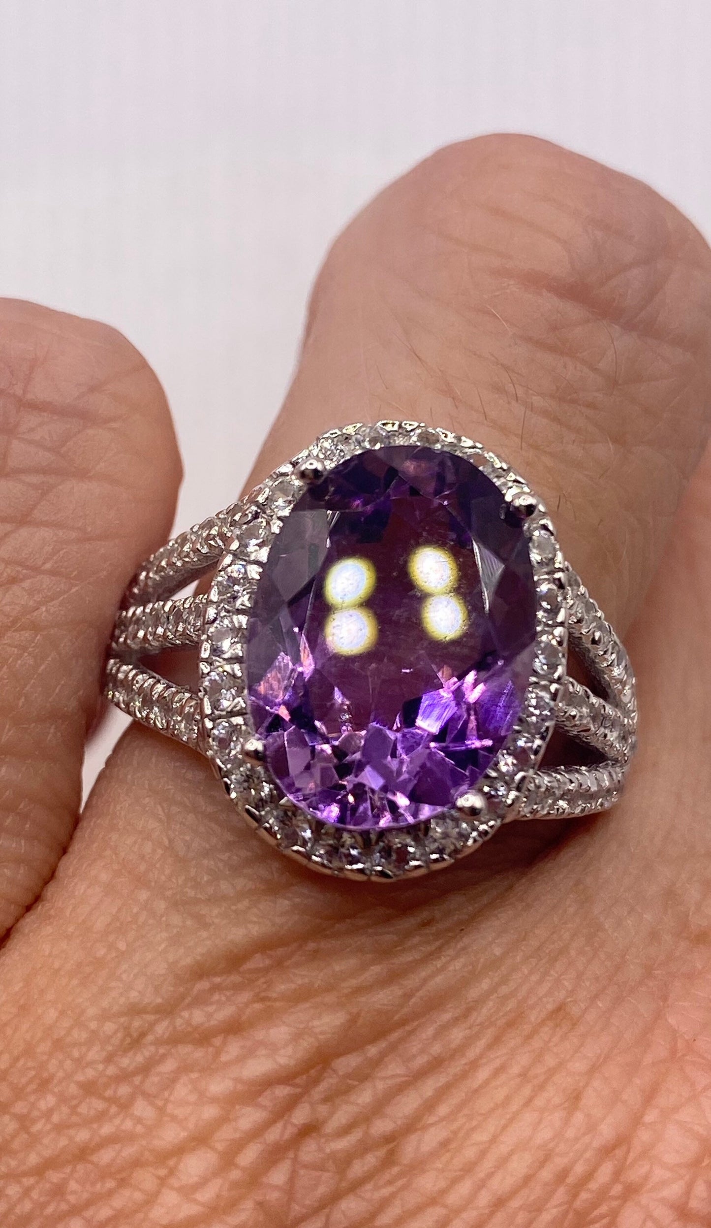 Vintage Handmade Genuine Purple Amethyst Filigree Setting 925 Sterling Silver Gothic Ring