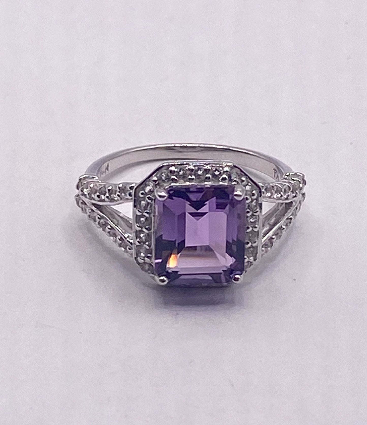 Vintage Handmade Genuine Purple Amethyst Filigree Setting 925 Sterling Silver Gothic Ring