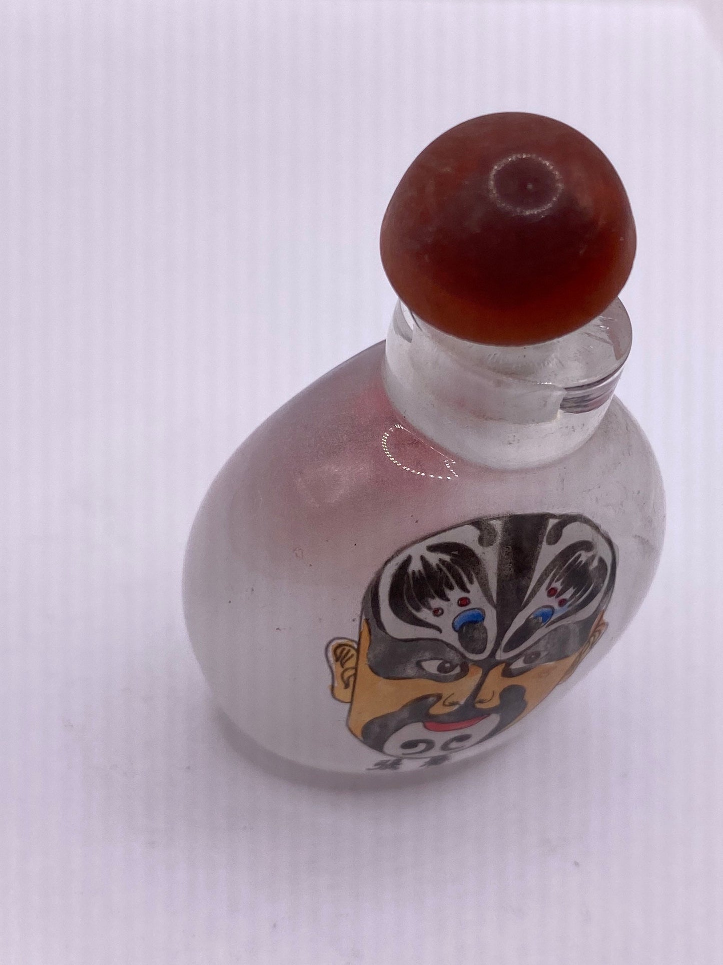 Vintage Hand Painted Glass Bottle Snuff Perfume Flask