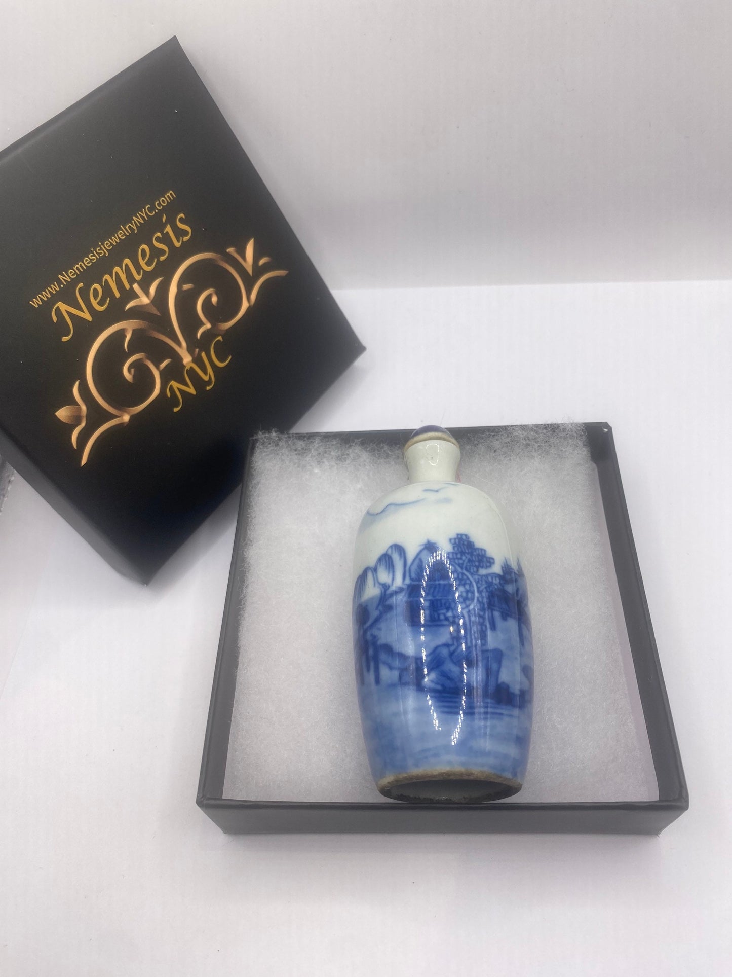 Vintage Dragon Bottle Snuff Perfume Flask Hand Painted Porcelain