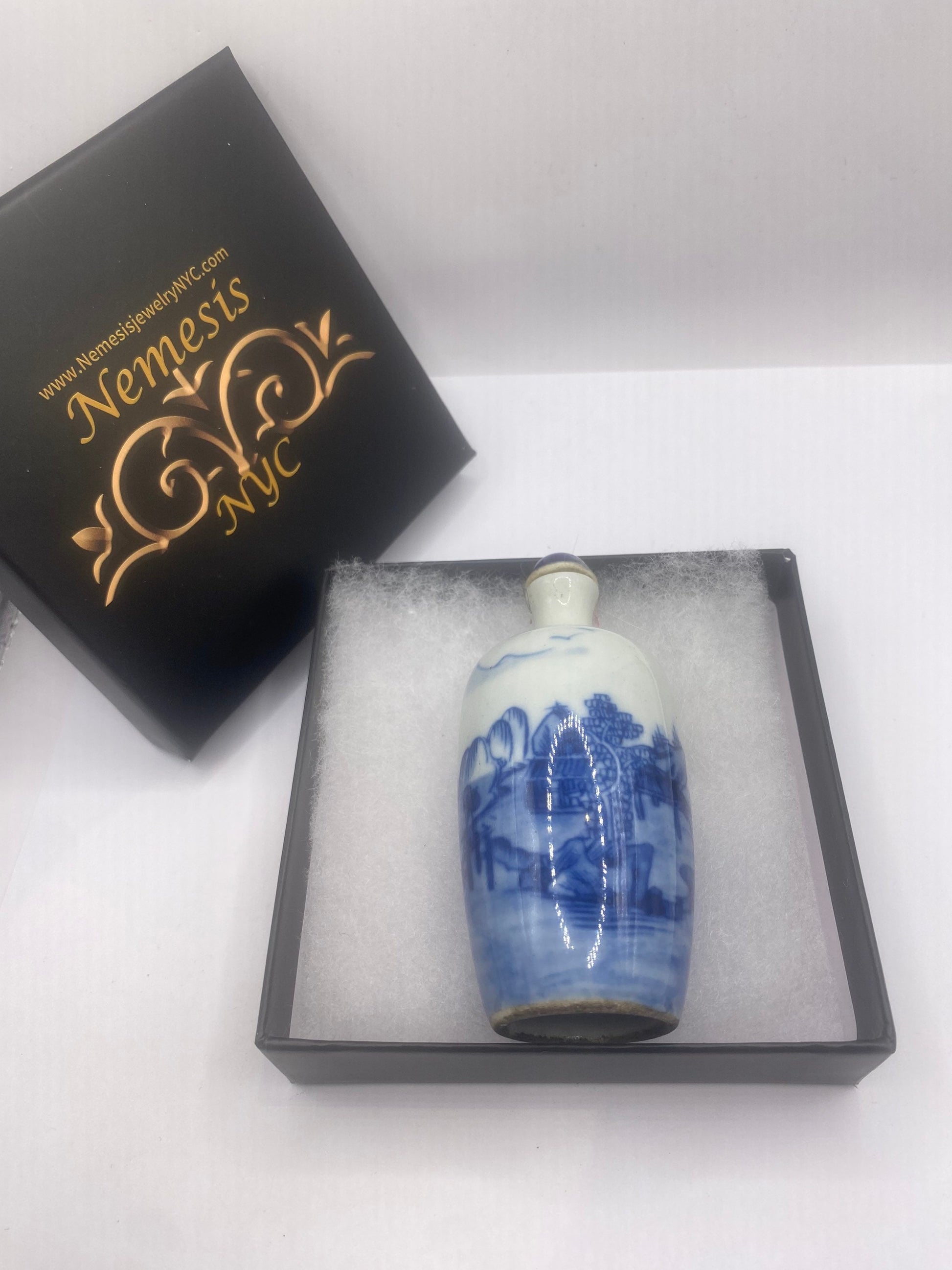 Vintage Dragon Bottle Snuff Perfume Flask Hand Painted Porcelain