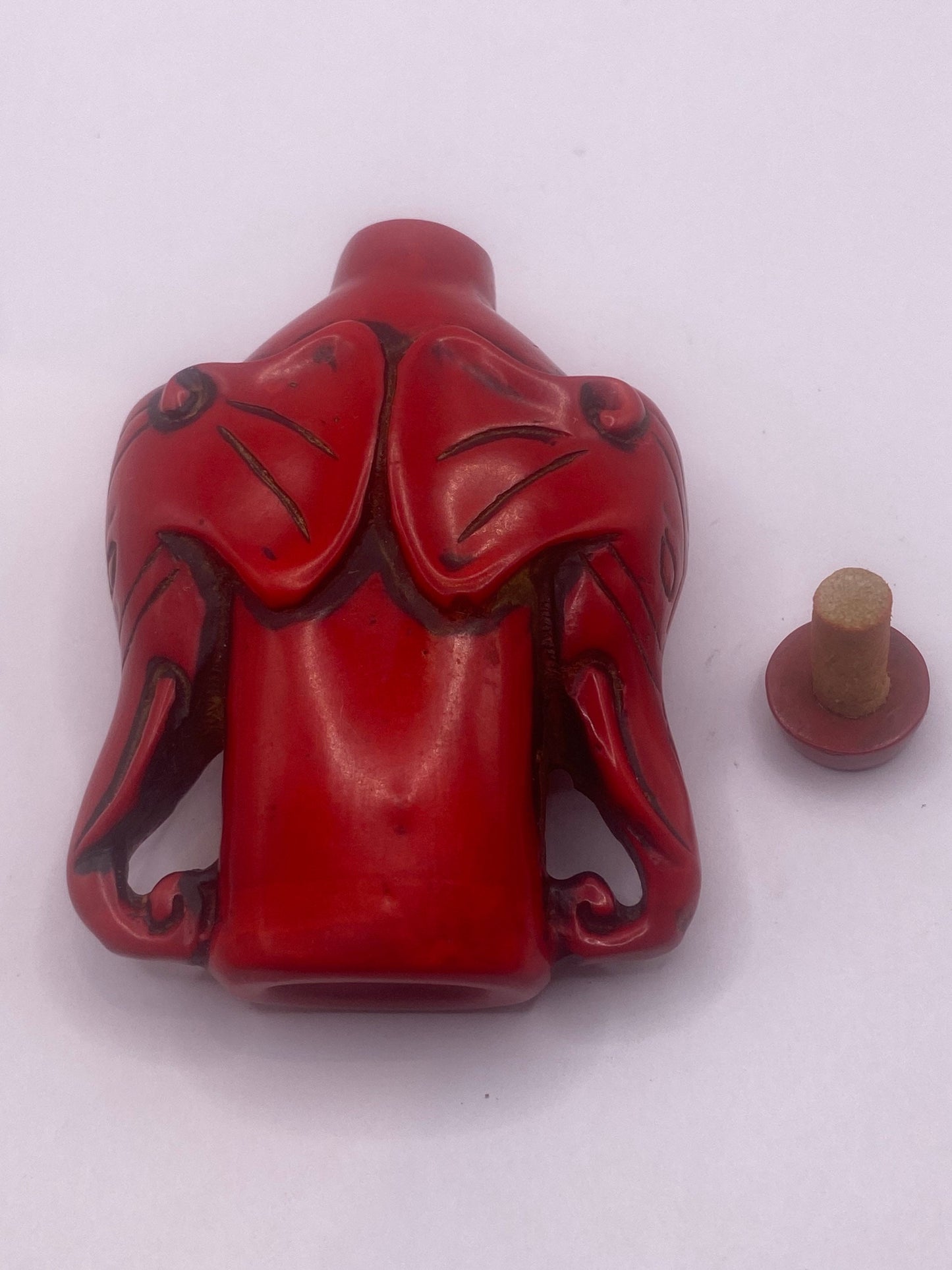 Vintage Dragon Bottle Snuff Perfume Flask Cinnabar Resin