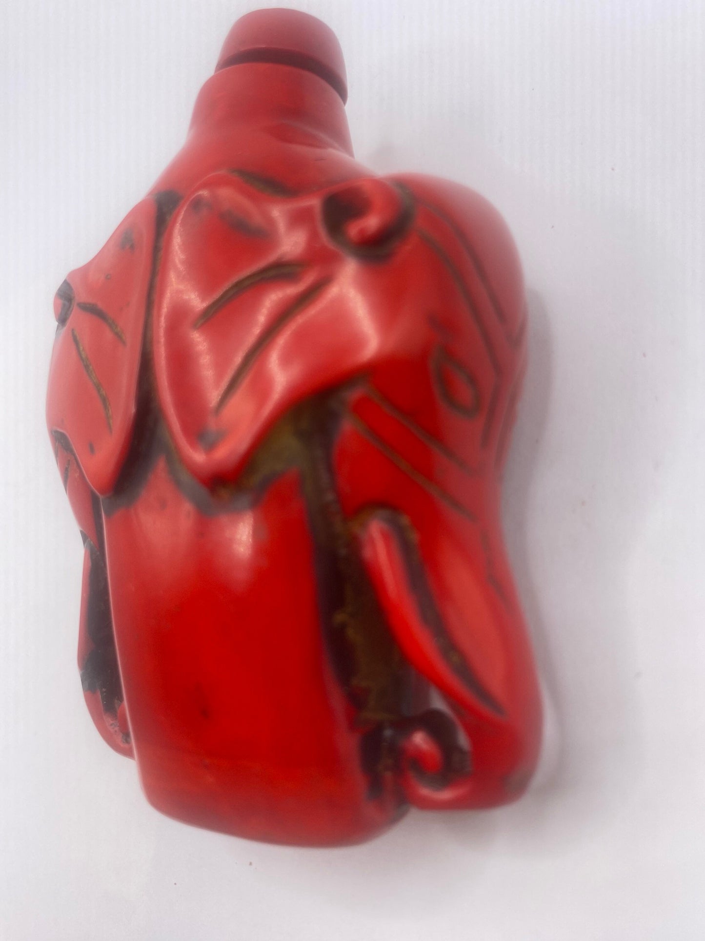 Vintage Dragon Bottle Snuff Perfume Flask Cinnabar Resin