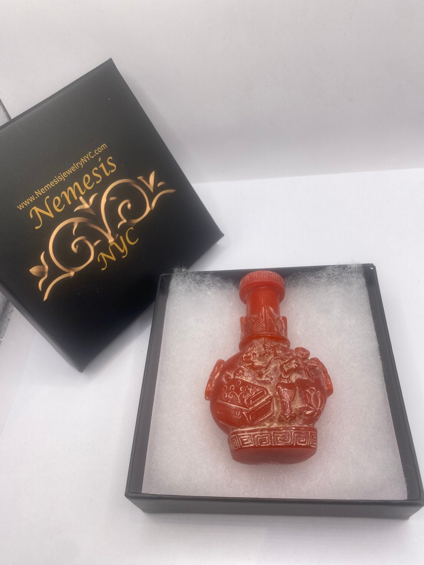 Vintage Dragon Bottle Snuff Perfume Flask Cinnabar Resin
