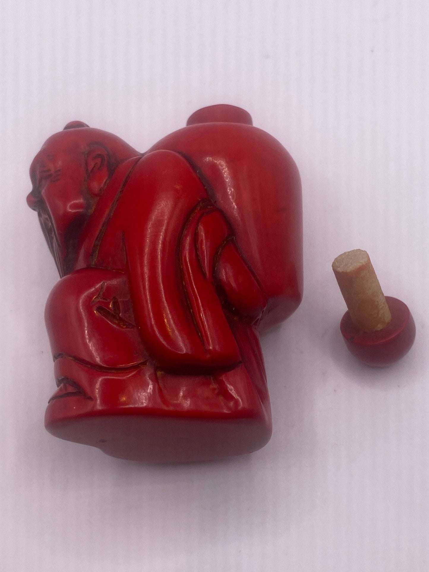 Vintage Dragon Bottle Snuff Perfume Flask Cinnabar Resin