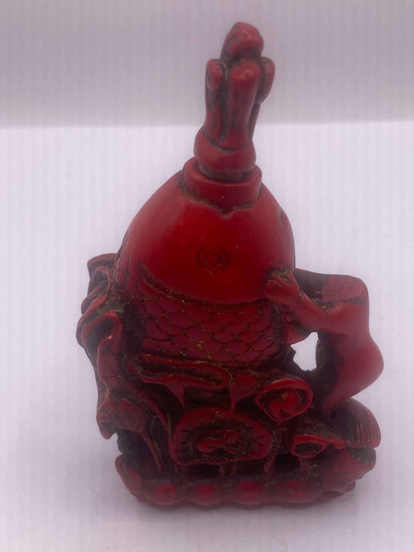 Vintage Dragon Bottle Snuff Perfume Flask Cinnabar Resin