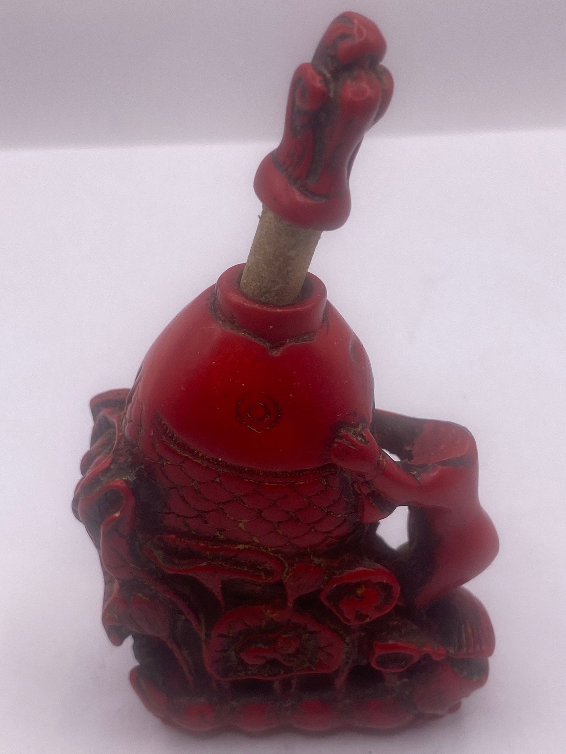 Vintage Dragon Bottle Snuff Perfume Flask Cinnabar Resin