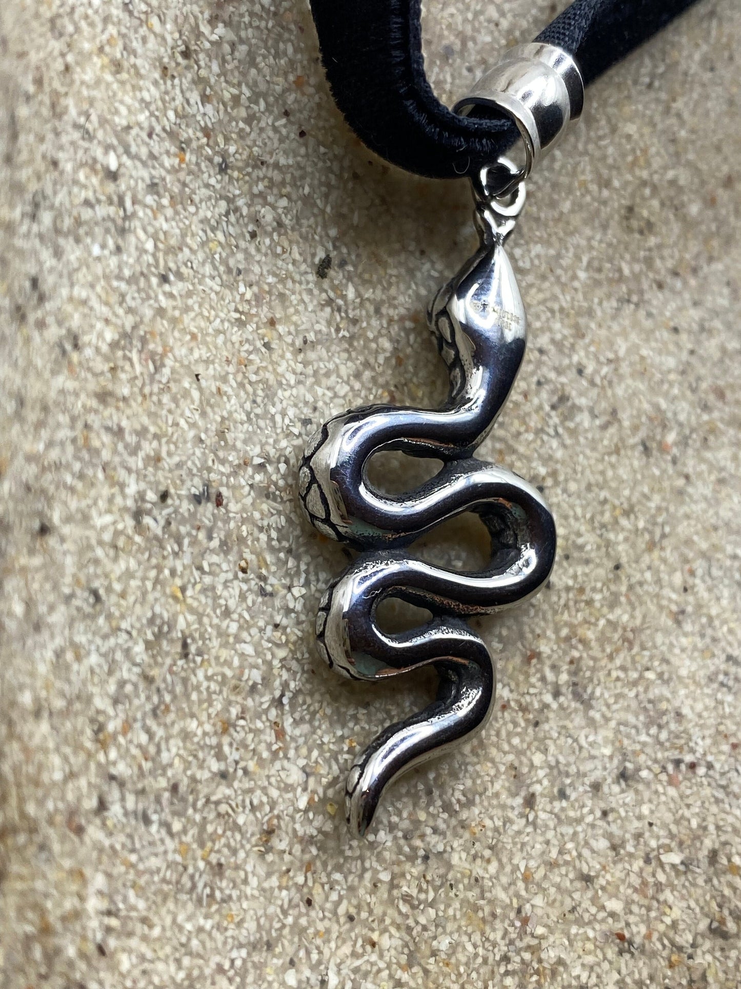 Vintage Stainless Steel Snake Choker Necklace