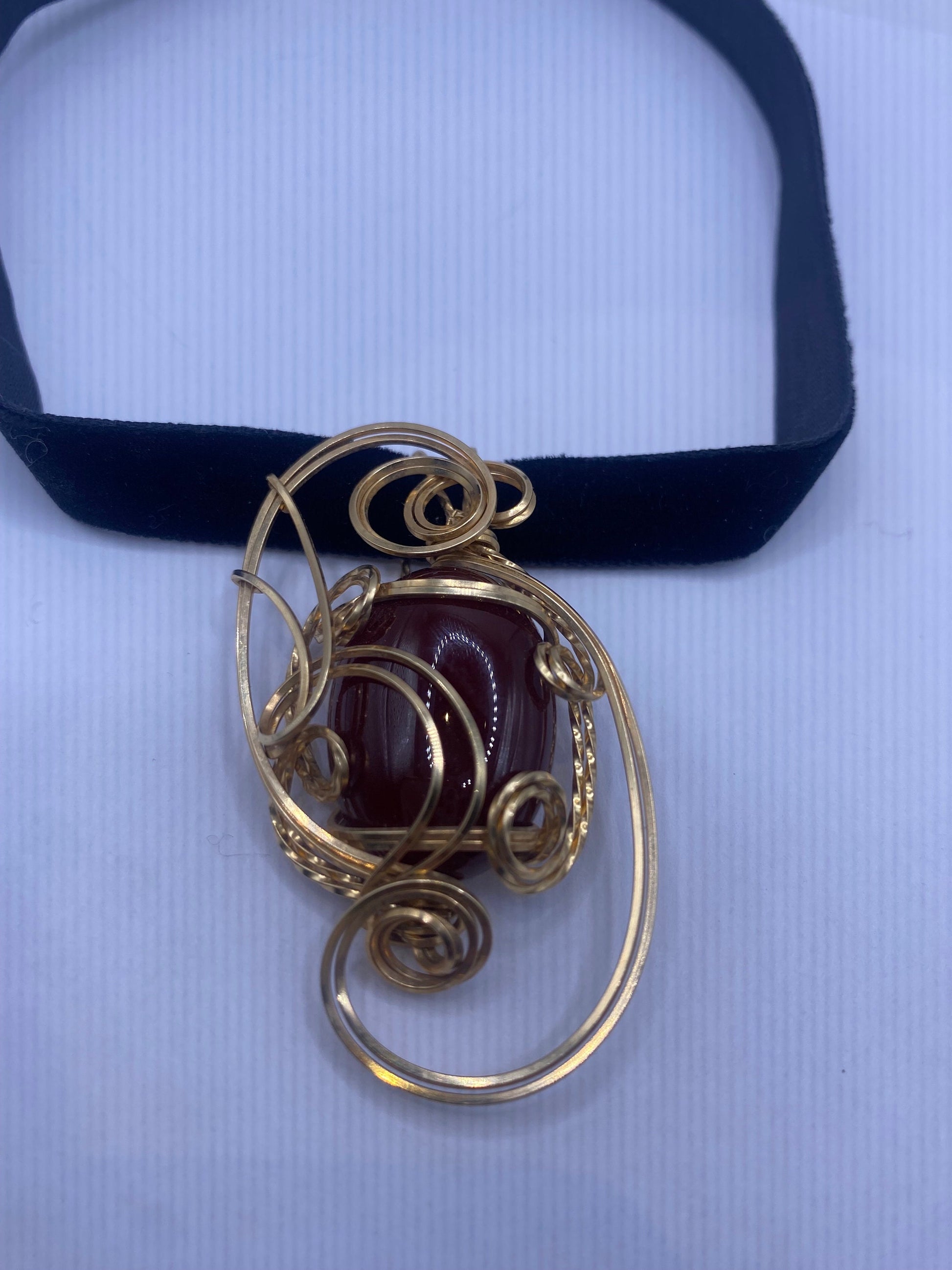 Vintage Carnelian Choker Necklace Pendant