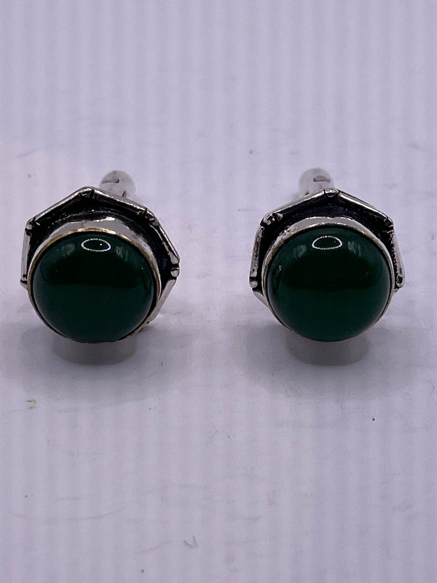 Vintage Green Onyx Cuff Links