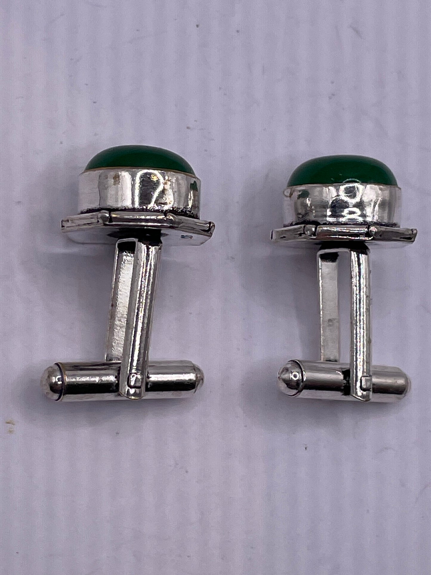 Vintage Green Onyx Cuff Links