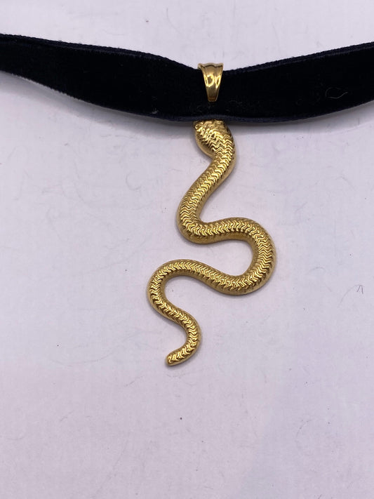 Vintage Golden Stainless Steel Snake Choker Necklace