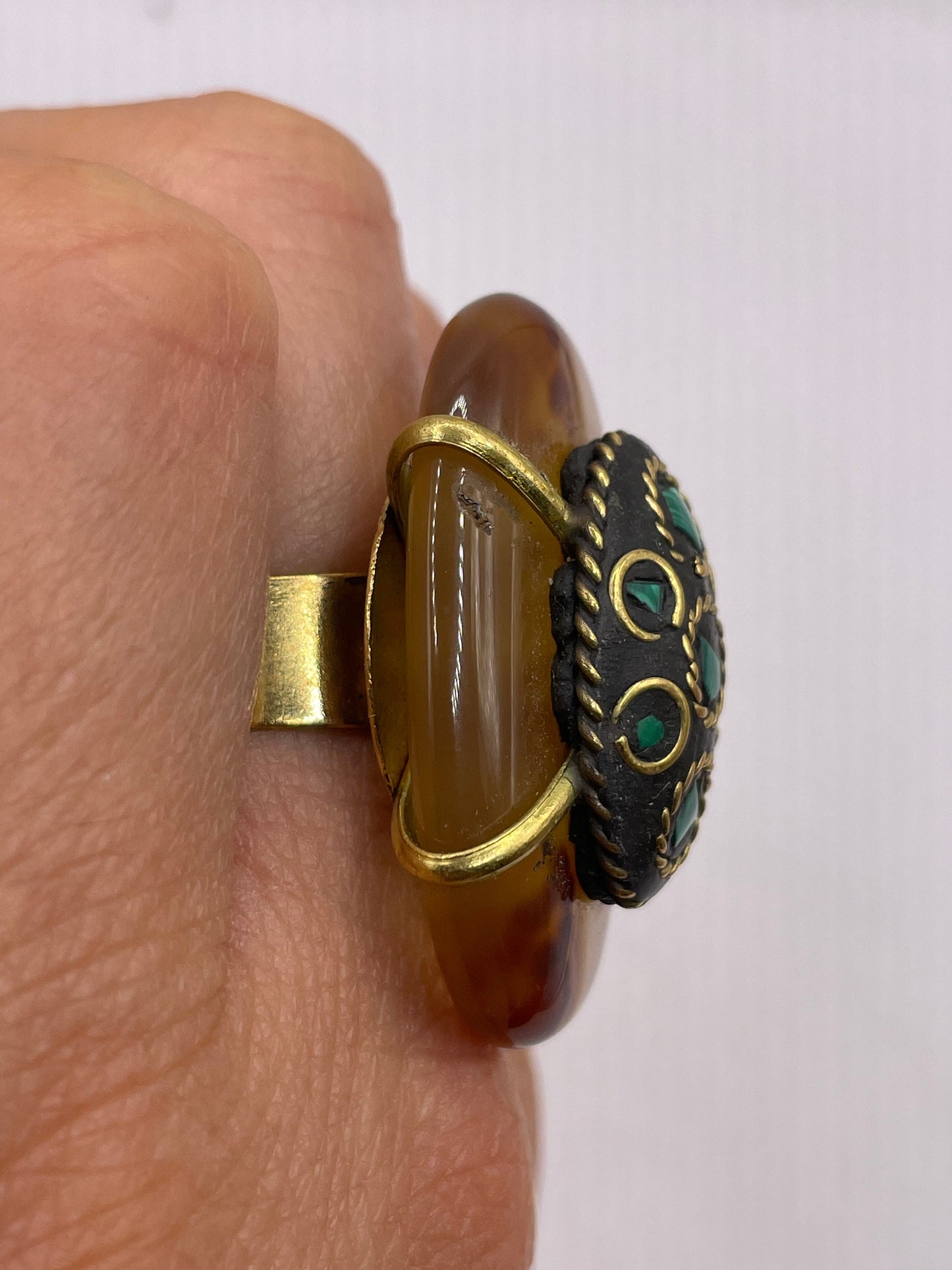 Vintage Genuine Red Jasper Statement Ring