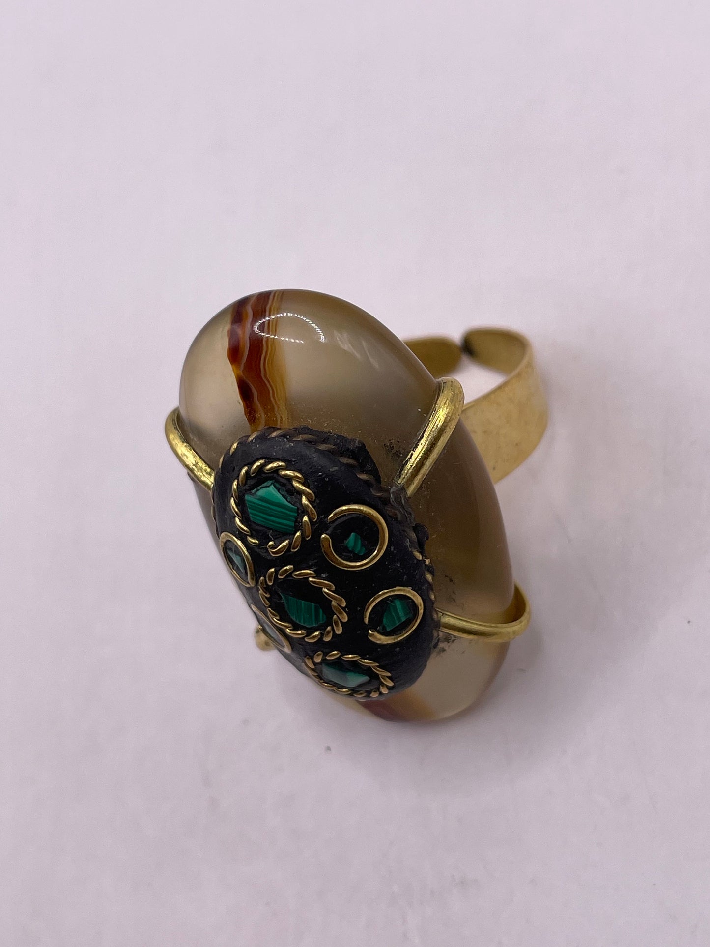 Vintage Genuine Red Jasper Statement Ring