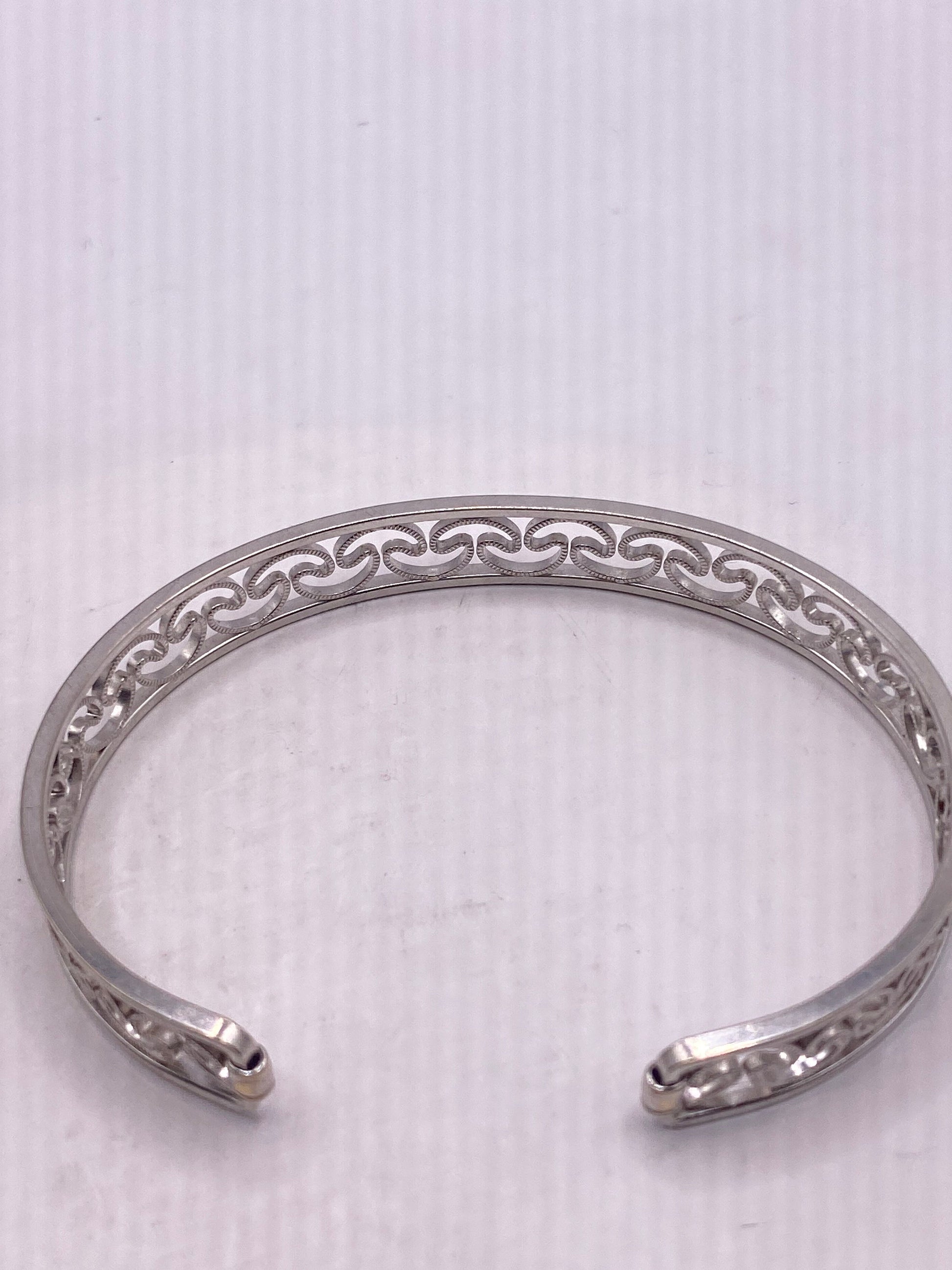 Vintage 925 Sterling Silver Cuff Bangle Bracelet