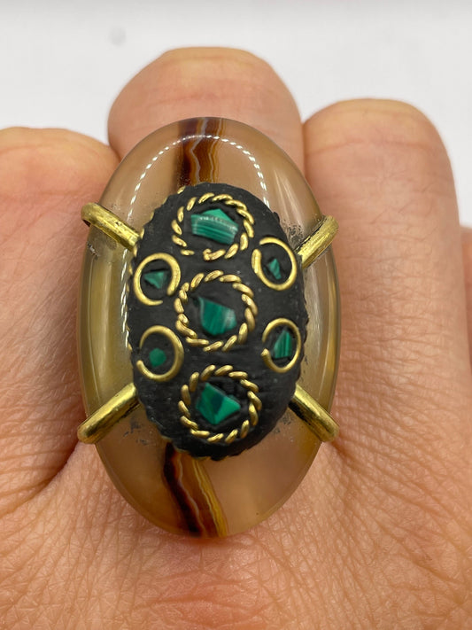Vintage Genuine Red Jasper Statement Ring