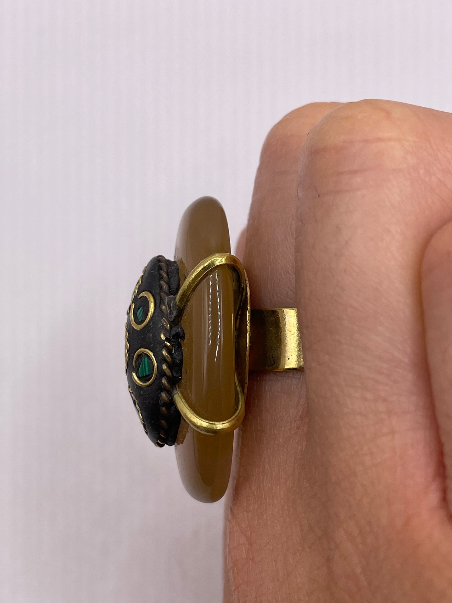 Vintage Genuine Red Jasper Statement Ring