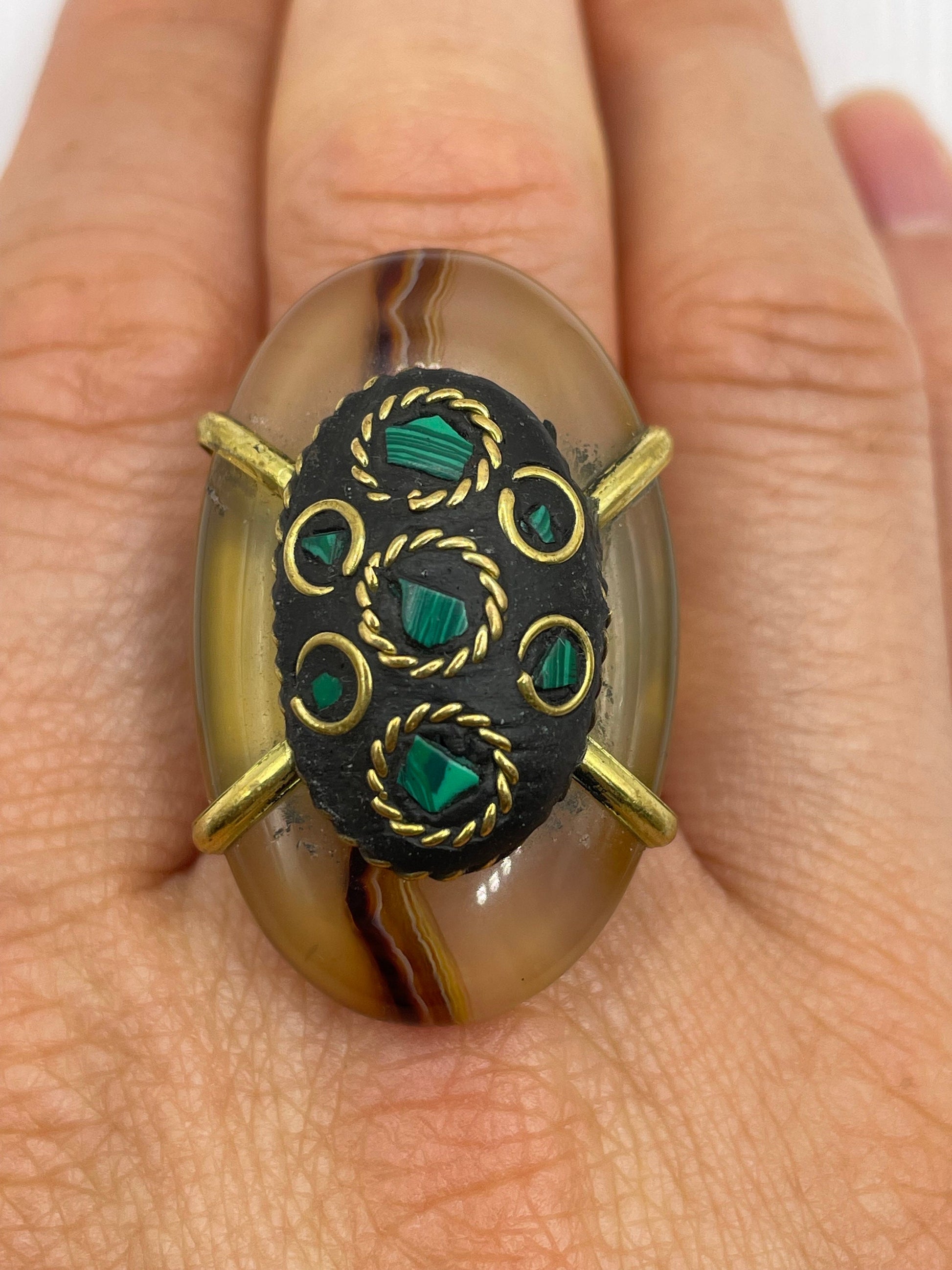 Vintage Genuine Red Jasper Statement Ring