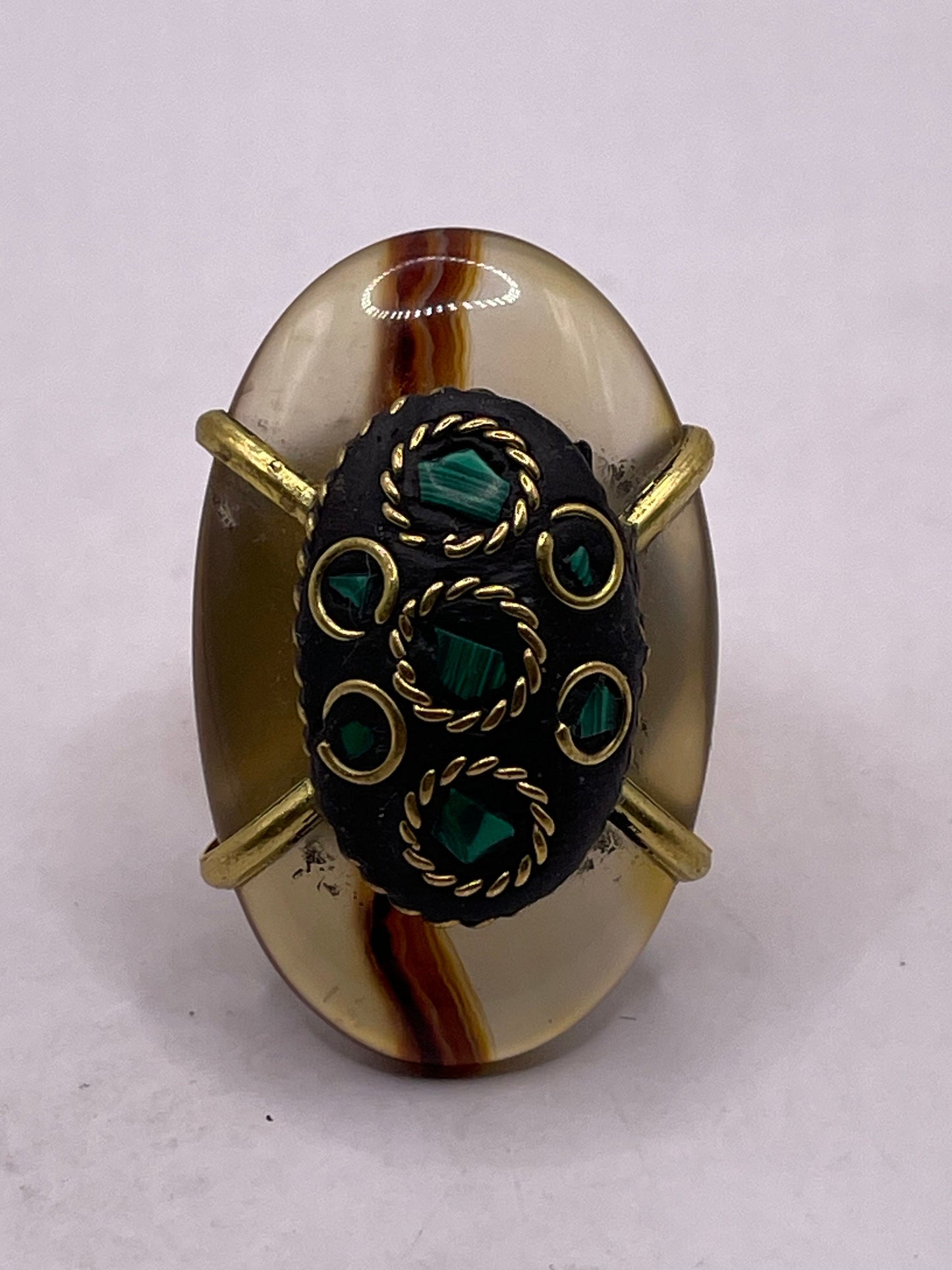 Vintage Genuine Red Jasper Statement Ring