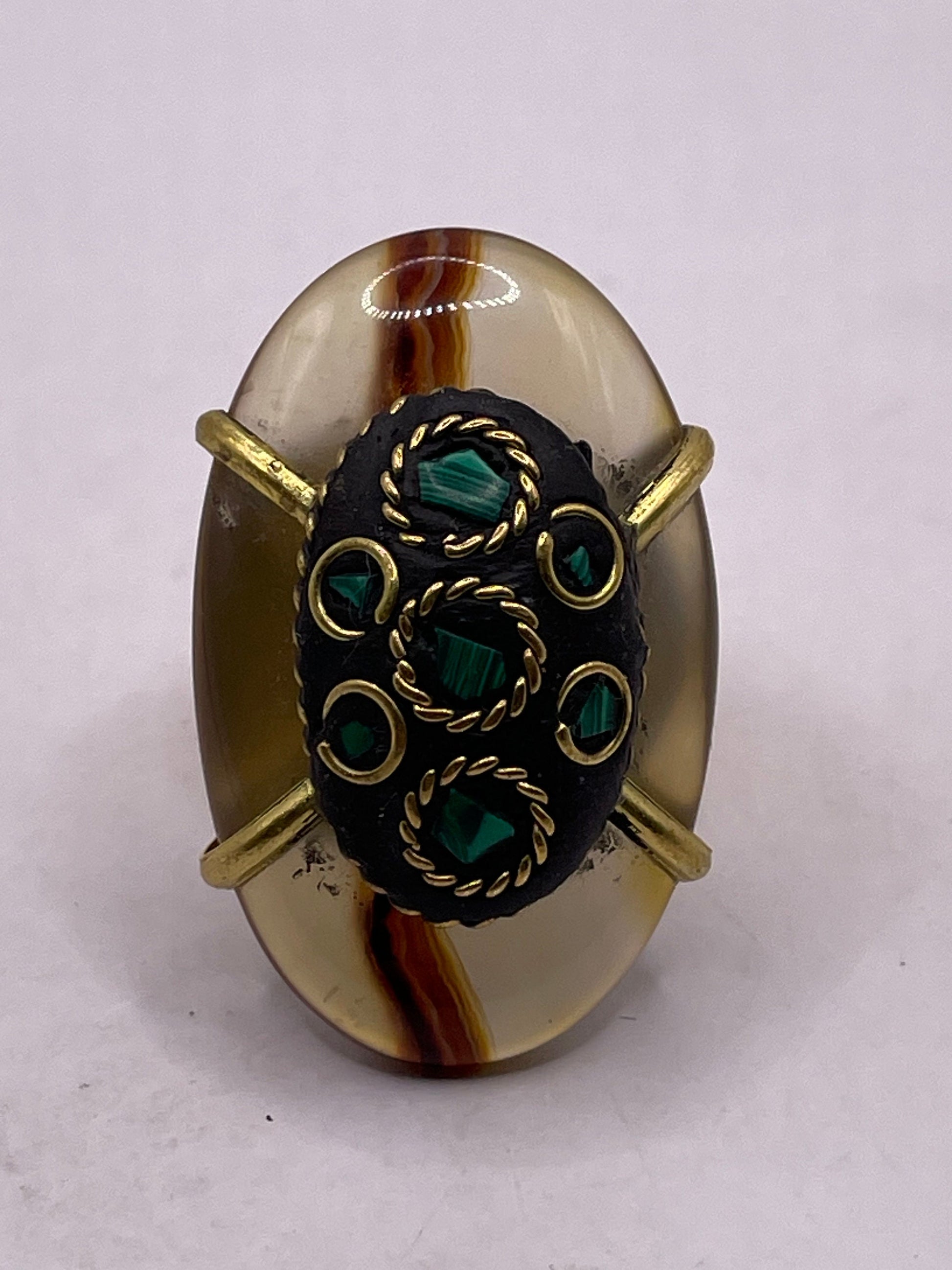 Vintage Genuine Red Jasper Statement Ring