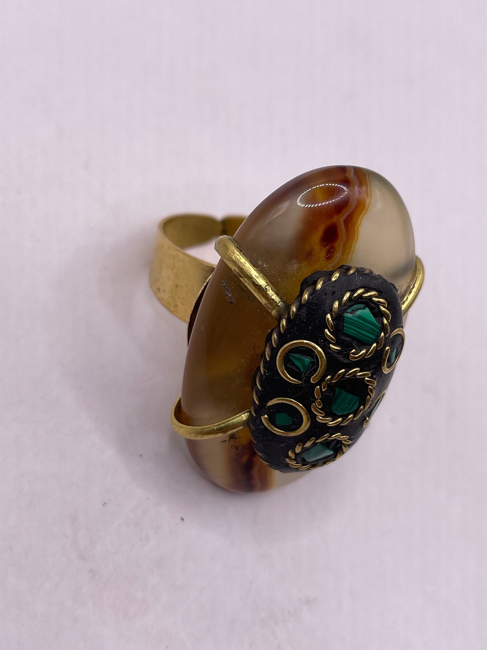 Vintage Genuine Red Jasper Statement Ring