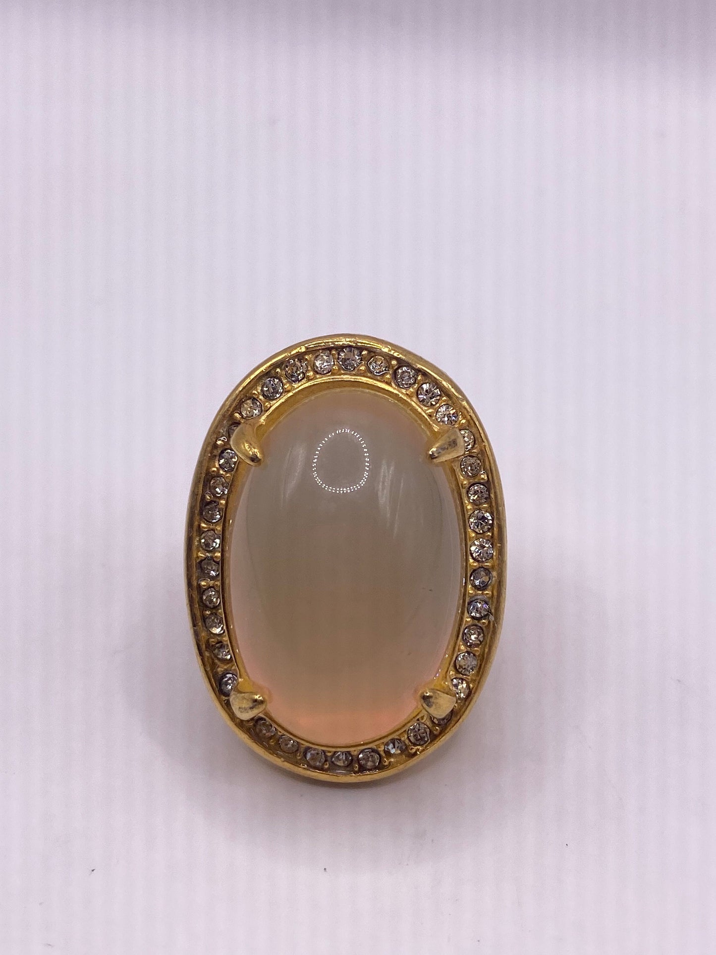 Vintage Opal Glass Cocktail Ring