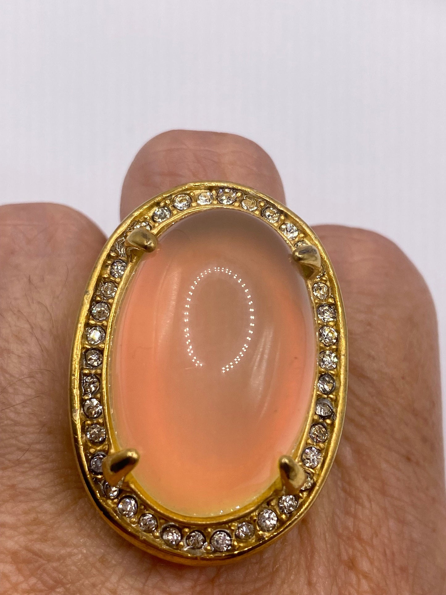 Vintage Opal Glass Cocktail Ring