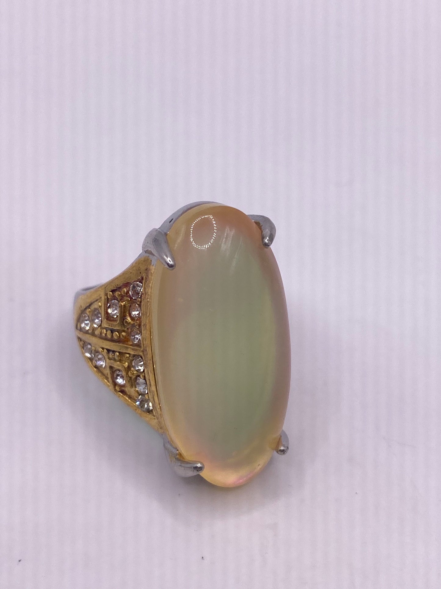 Vintage Opal Glass Cocktail Ring