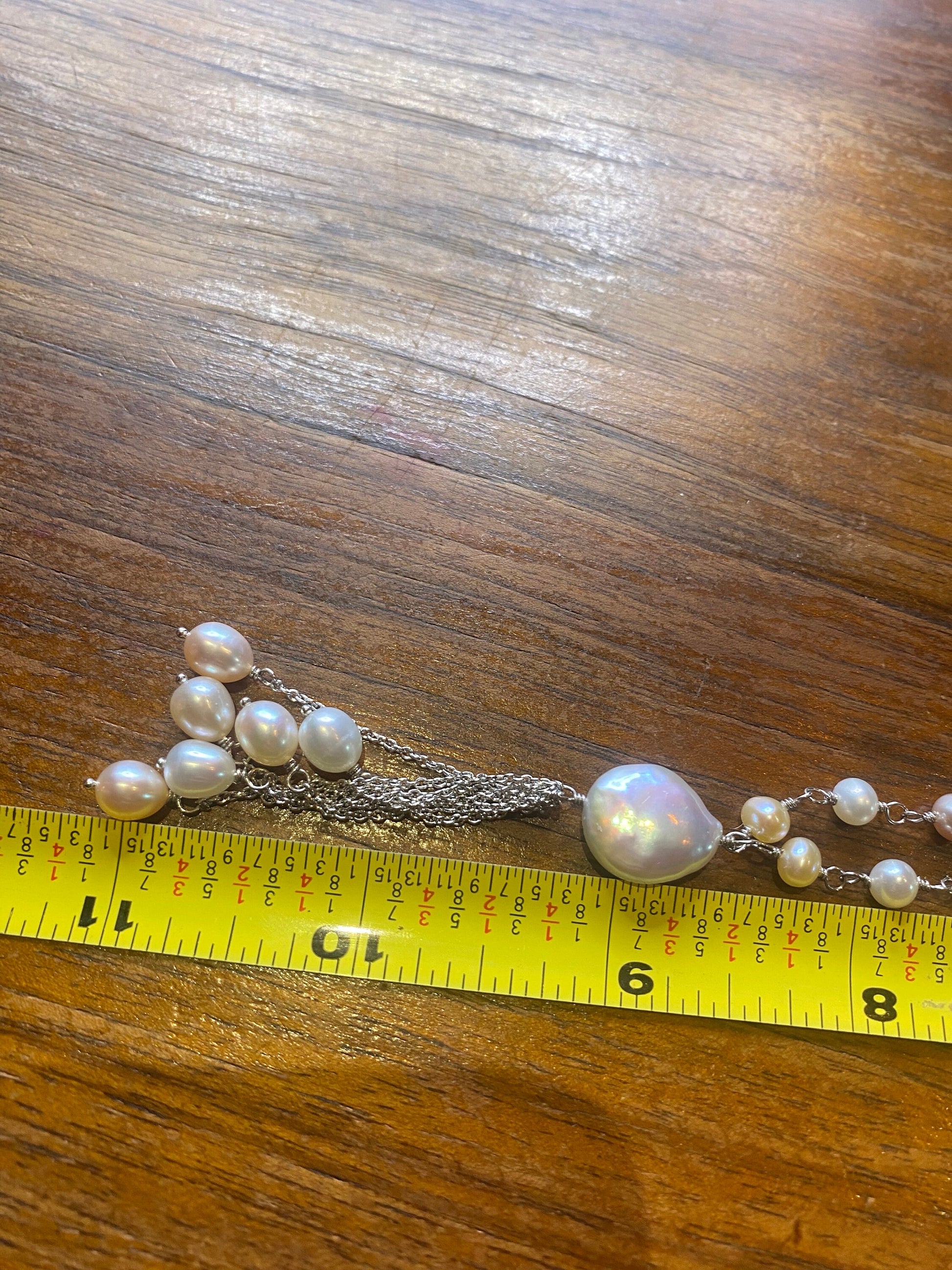 Vintage White Pearl 18 inch Y Necklace