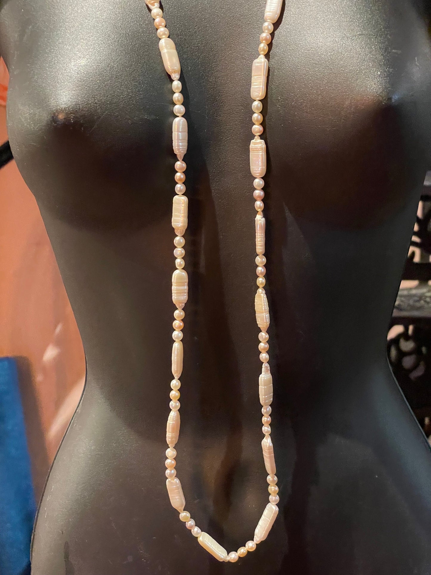 Vintage Cream Pearl 42 inch Necklace