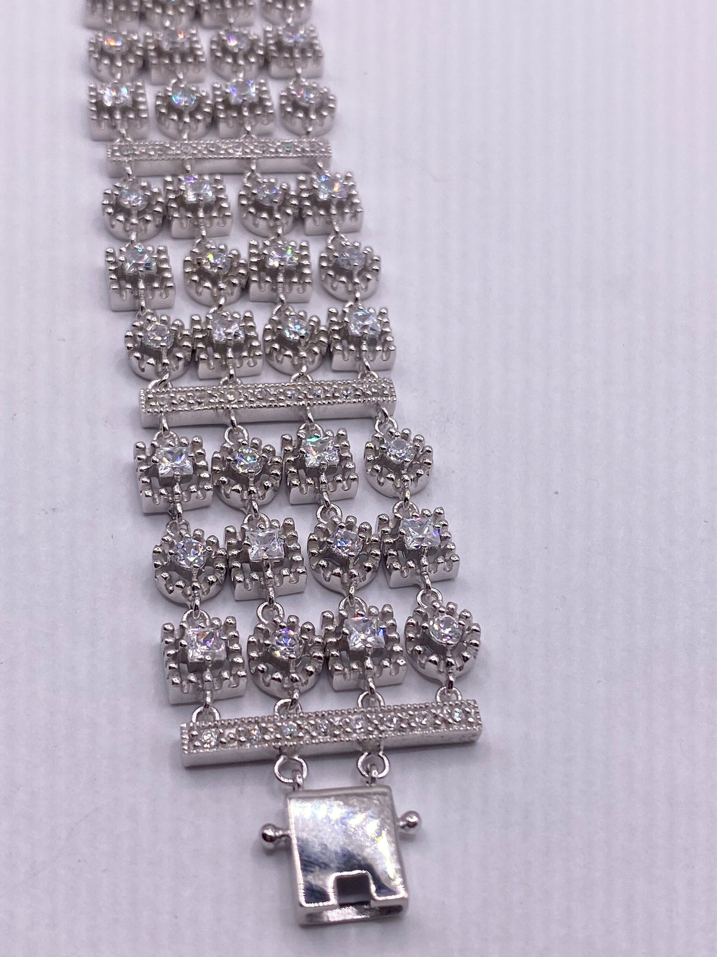 White Sapphires 925 Sterling Silver Tennis Bracelet